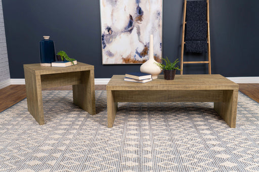 Lynette Square Engineered Wood End Table Mango - Brown