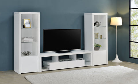 Jude 2-drawer Engineered Wood 71-inch TV Stand High Gloss White