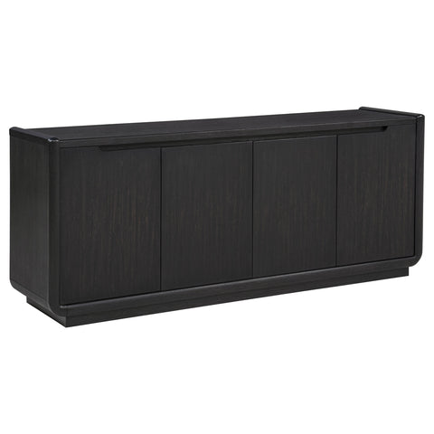 Mueble de TV de 4 puertas Leandro de 72 pulgadas, color negro bruñido