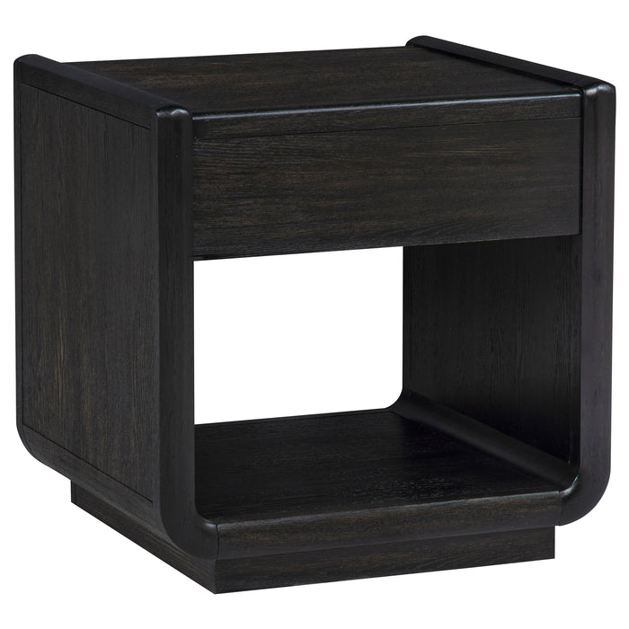 Leandro 1-drawer Wood Occasional Side End Table Burnished Black