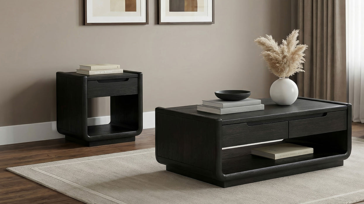 Leandro 1-drawer Wood Occasional Side End Table Burnished Black