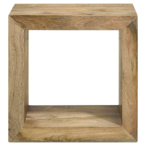 Mesa auxiliar rectangular Benton de madera maciza natural