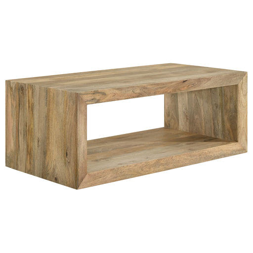 Benton Rectangular Solid Wood Coffee Table Natural - Brown