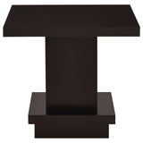 Mesa auxiliar de madera de ingeniería Reston Square, color capuchino