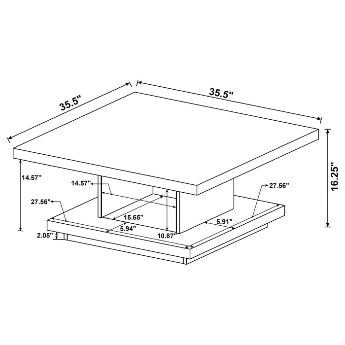 Reston 3-piece Square Coffee and End Table Set Cappuccino