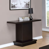 Mesa consola de pedestal de madera de ingeniería Reston, color capuchino