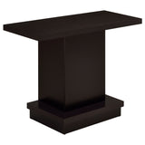 Mesa consola de pedestal de madera de ingeniería Reston, color capuchino