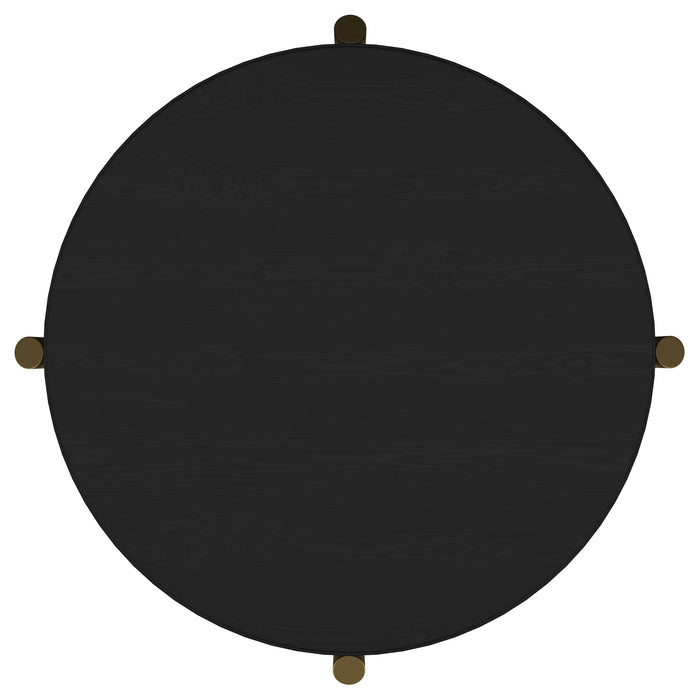 Juego de mesa de centro y mesas auxiliares redondo Arini de 3 piezas - negro