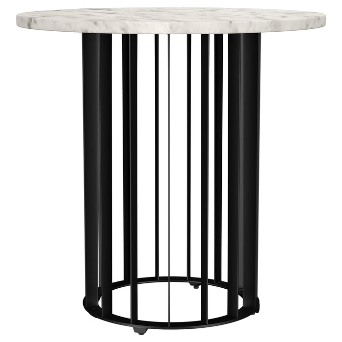 Juego de mesa de centro y mesas auxiliares redondo de mármol Haven de 2 piezas - negro