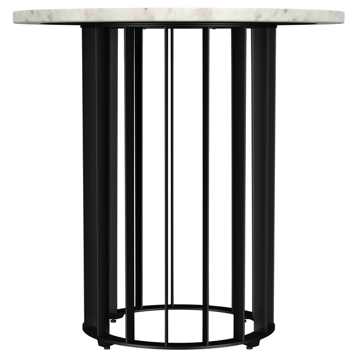 Juego de mesa de centro y mesas auxiliares redondo de mármol Haven de 2 piezas - negro