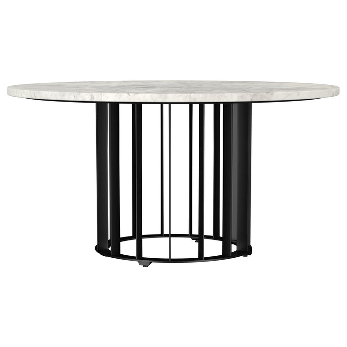 Juego de mesa de centro y mesas auxiliares redondo de mármol Haven de 2 piezas - negro