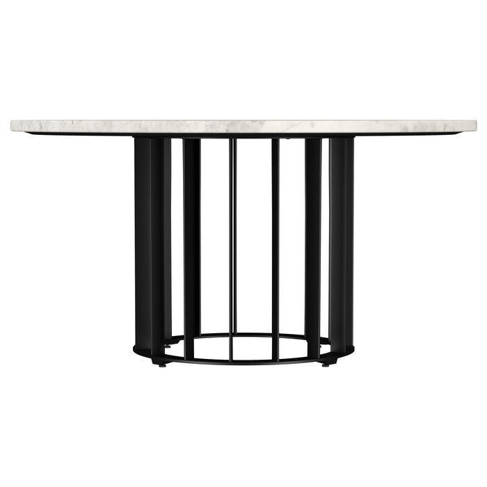 Juego de mesa de centro y mesas auxiliares redondo de mármol Haven de 2 piezas - negro