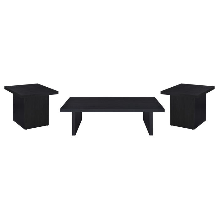 Juego de mesa de centro y mesas auxiliares rectangular Max de 3 piezas - negro