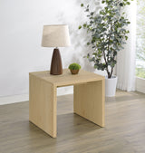 Mesa auxiliar de madera de ingeniería Canoga, roble claro