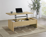 Mesa de centro elevable Canoga de madera de ingeniería, roble claro