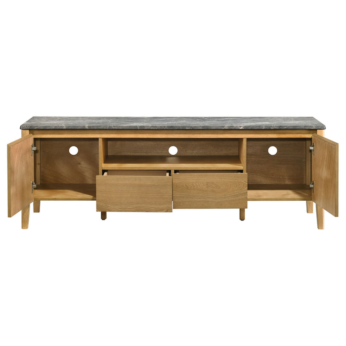 Bradley 63-inch 2-Door SmartTop TV Stand Grey and Natural