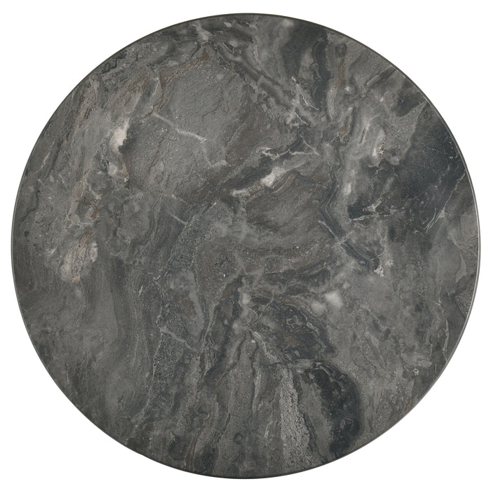 Bradley Round SmartTop End Side Table Smokey Grey and Dark Brown