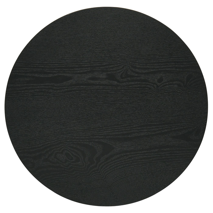 Hamlyn Round Fluted Occasional Side End Table Black