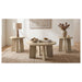 Strouse 3-Piece Round Coffee and End Table Set in Natural Oak