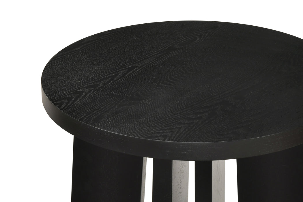 Strouse Contemporary Round End Table in Black