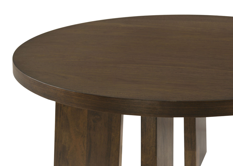 Strouse Contemporary Round Coffee Table in Walnut