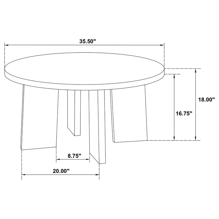 Strouse Contemporary Round Coffee Table in Walnut