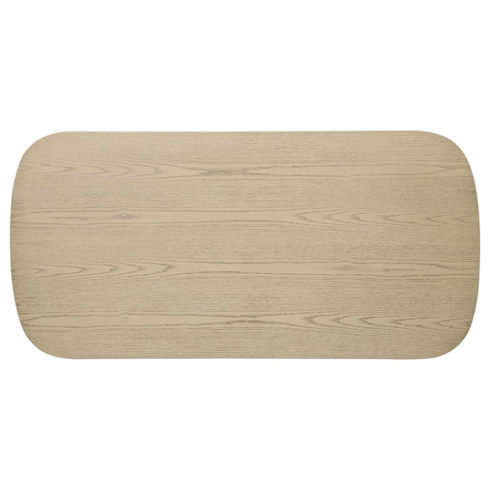 Kailani 2-piece Coastal Coffee and End Table Set Beige Oak