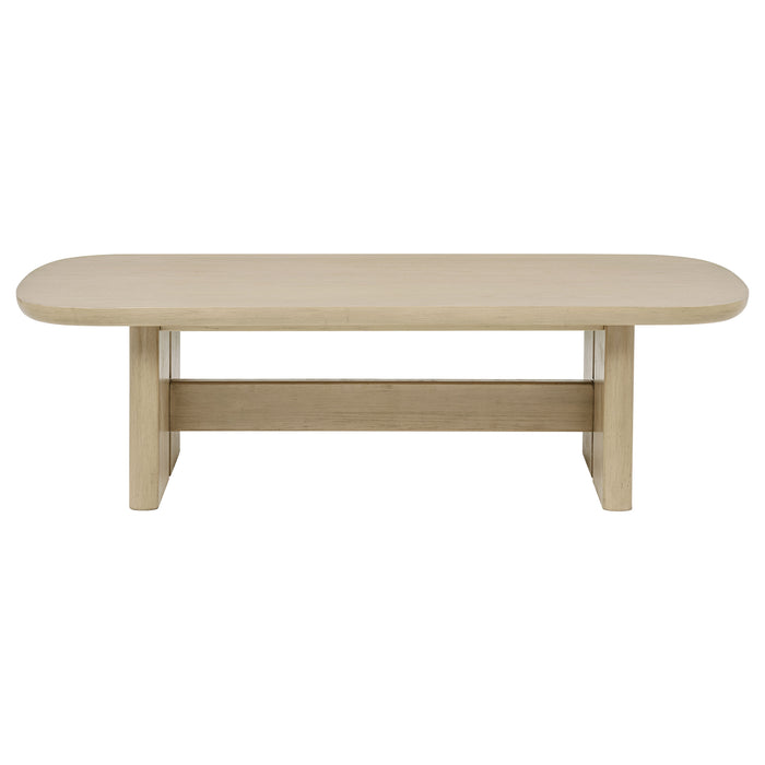 Kailani 3-piece Coastal Coffee and End Table Set Beige Oak