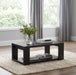Pavone Transitional Rectangular Coffee Table with Open Lower Shelf Black