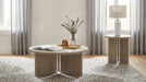 Aragon Round Panel Base Coffee Table Latte