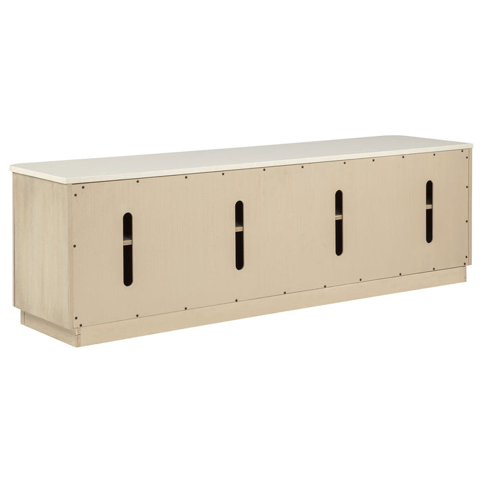 Lucaire 4-Door TV Stand for TVs up to 77 Inches Honed Cream and Sandstone