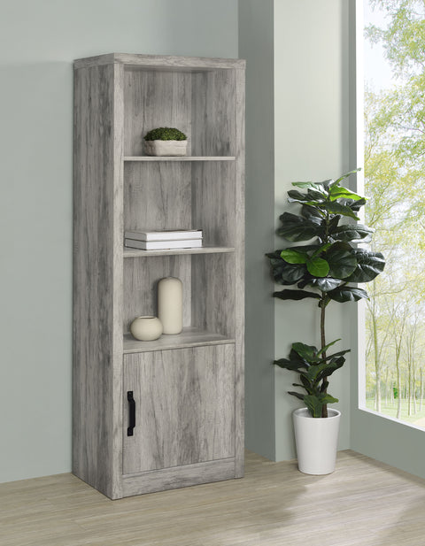 Burke 4-shelf Engineered Wood Media Tower Grey Driftwood
