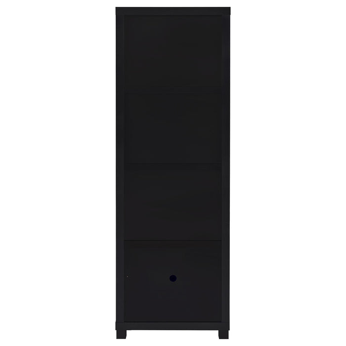Sachin 3-shelf Engineered Wood Media Tower Black
