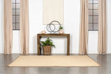 Consola rectangular de madera maciza para recibidor Odilia, color caoba