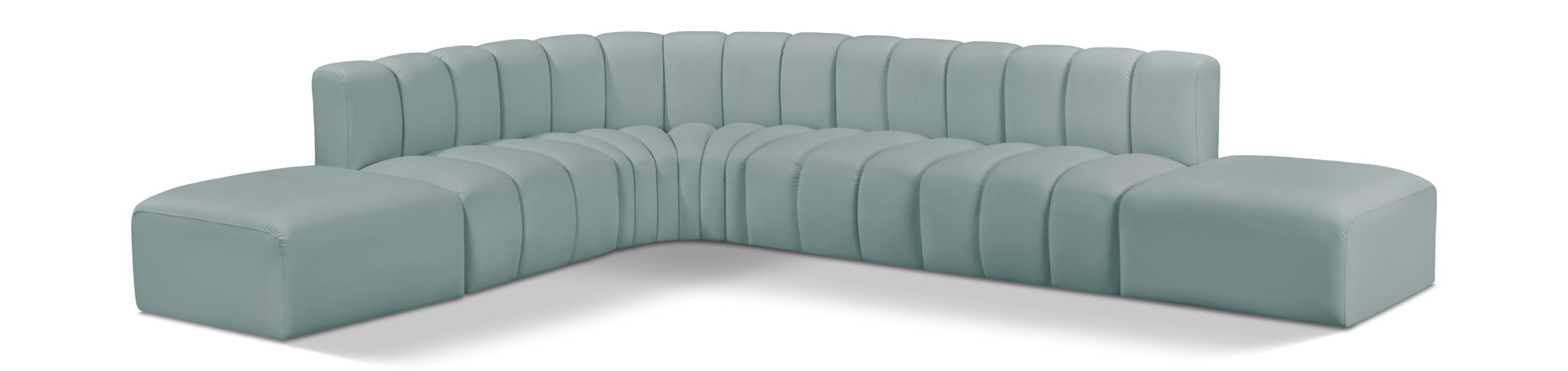 Arc 172" Vegan Leather Upholstered 7pc. Modular Sectional