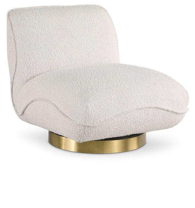 Geneva Boucle Fabric Upholstered Swivel Accent Chair