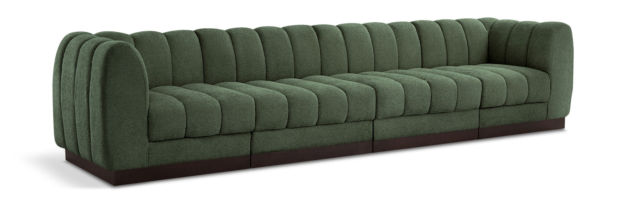 Quinn 133" Chenille Fabric Upholstered 4pc. Modular Sofa