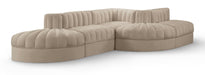 Rummi 112" Velvet Performance Fabric Upholstered 5pc. Modular Sectional