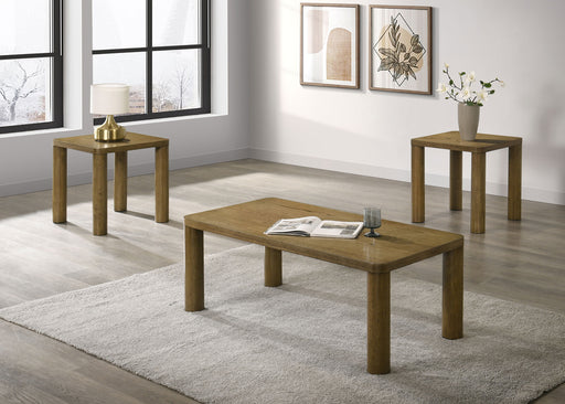 Castlewood 3-piece Cocktail Coffee Table Set Brown Oak