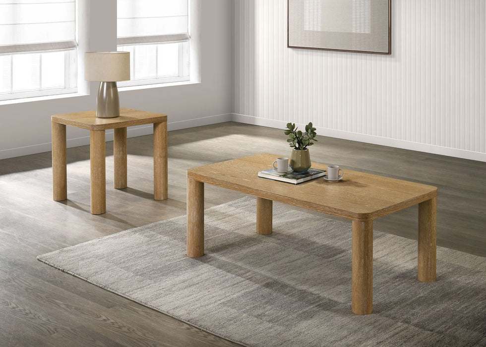 Castlewood 2-piece Cocktail Coffee Table Set Brown Oak