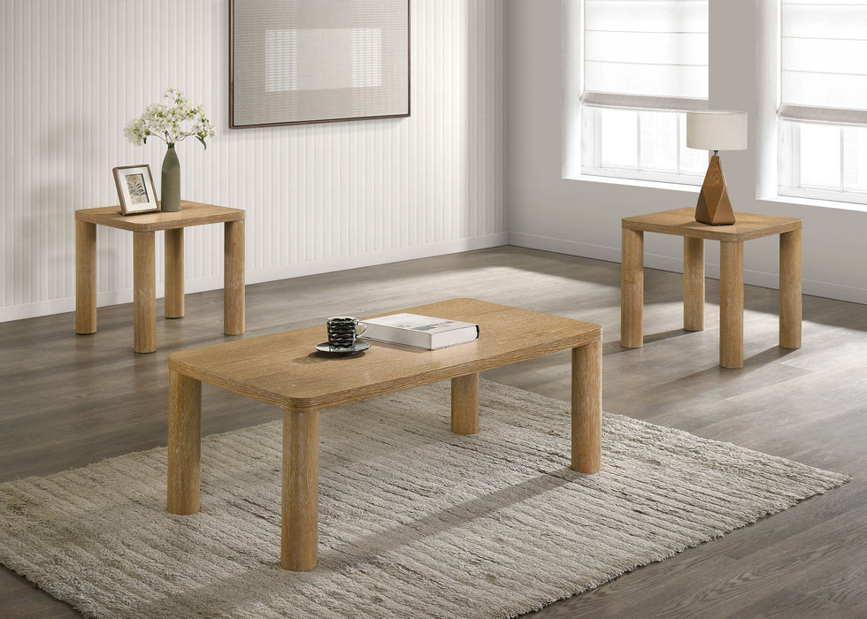 Castlewood 3-piece Cocktail Coffee Table Set Brown Oak