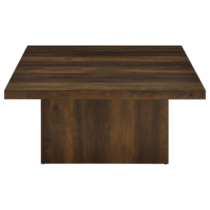 Juego de mesa de centro y mesas auxiliares cuadrado Devar de 3 piezas - pino oscuro