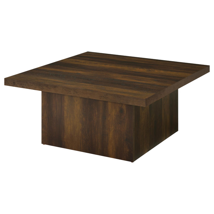 Juego de mesa de centro y mesas auxiliares cuadrado Devar de 3 piezas - pino oscuro