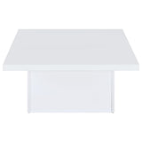 Devar Square Engineered Wood Coffee Table White High Gloss