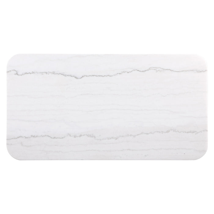 Mesa de centro rectangular con cubierta de mármol Lior - carbón