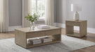 Ingram 2-Piece Coffee and End Table Set with Storage Latte