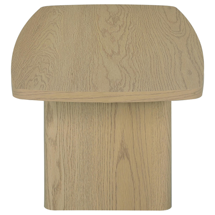 Fraser Transitional Rectangular Pedestal Coffee Table in Greige