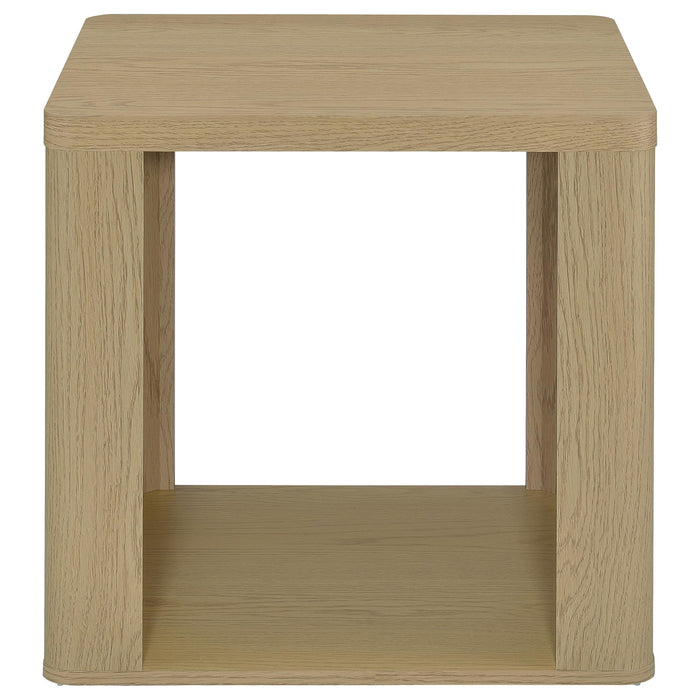Alsina Square End Table with Open Shelf Greige