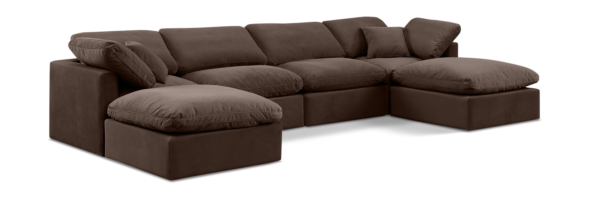 Indulge 140" Velvet Upholstered 6pc. Modular Sectional