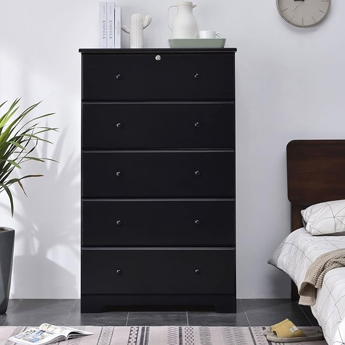 Pine Jumbo Chest 5-Drawers